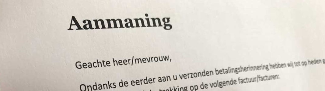 Advocaat aanmaningsbrief Veenendaal